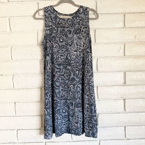LOFT Blue bandana print dress. Small